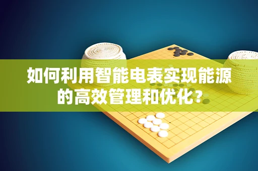 如何利用智能电表实现能源的高效管理和优化？