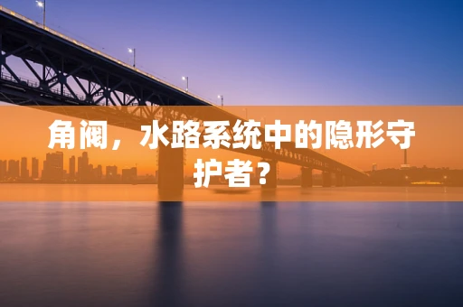 角阀，水路系统中的隐形守护者？