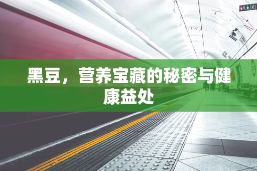 黑豆，营养宝藏的秘密与健康益处