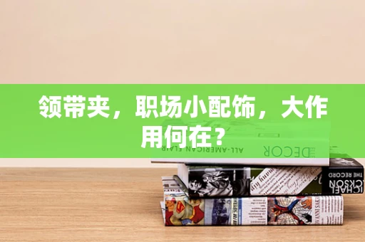 领带夹，职场小配饰，大作用何在？