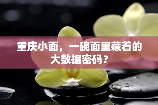 重庆小面，一碗面里藏着的大数据密码？