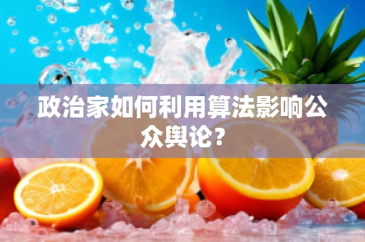 政治家如何利用算法影响公众舆论？