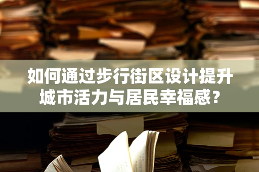 如何通过步行街区设计提升城市活力与居民幸福感？