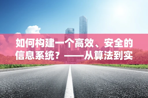 如何构建一个高效、安全的信息系统？——从算法到实践的深度解析