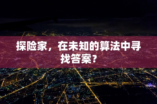 探险家，在未知的算法中寻找答案？