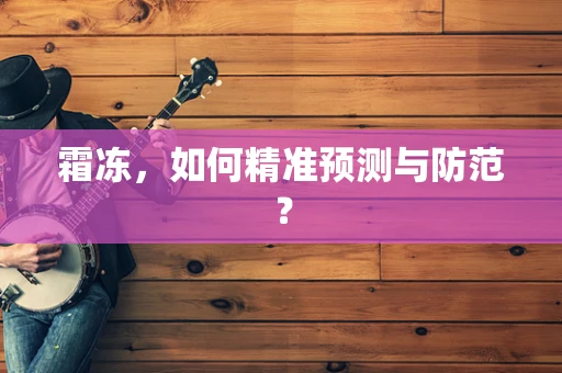 霜冻，如何精准预测与防范？