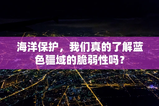 海洋保护，我们真的了解蓝色疆域的脆弱性吗？