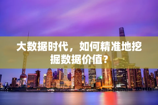 大数据时代，如何精准地挖掘数据价值？