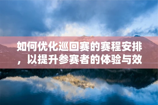 如何优化巡回赛的赛程安排，以提升参赛者的体验与效率？