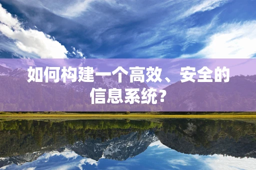 如何构建一个高效、安全的信息系统？