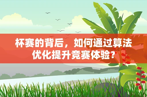 杯赛的背后，如何通过算法优化提升竞赛体验？