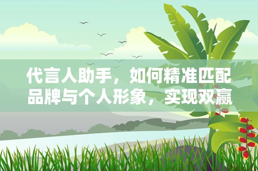 代言人助手，如何精准匹配品牌与个人形象，实现双赢？