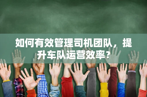 如何有效管理司机团队，提升车队运营效率？