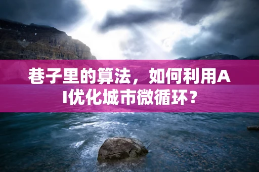 巷子里的算法，如何利用AI优化城市微循环？