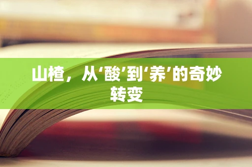 山楂，从‘酸’到‘养’的奇妙转变