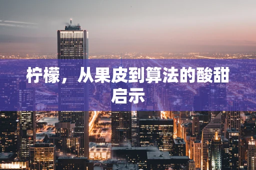 柠檬，从果皮到算法的酸甜启示