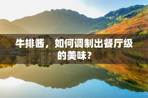 牛排酱，如何调制出餐厅级的美味？
