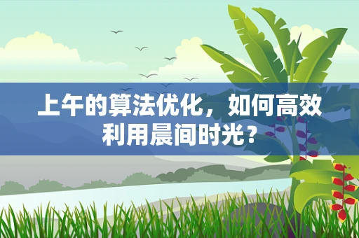 上午的算法优化，如何高效利用晨间时光？