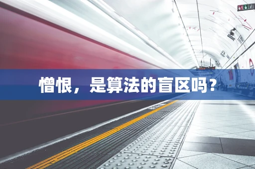 憎恨，是算法的盲区吗？