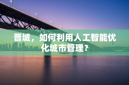 晋城，如何利用人工智能优化城市管理？