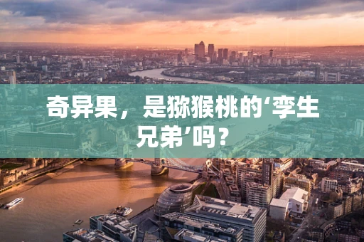 奇异果，是猕猴桃的‘孪生兄弟’吗？