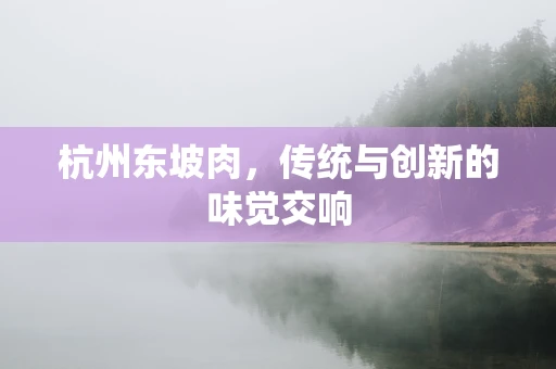 杭州东坡肉，传统与创新的味觉交响