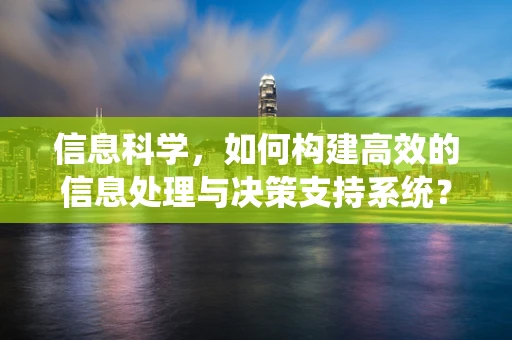 信息科学，如何构建高效的信息处理与决策支持系统？
