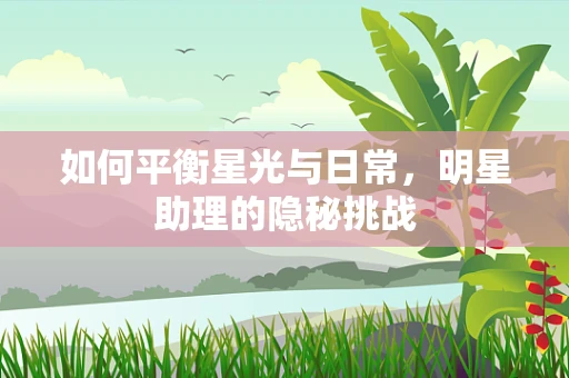 如何平衡星光与日常，明星助理的隐秘挑战