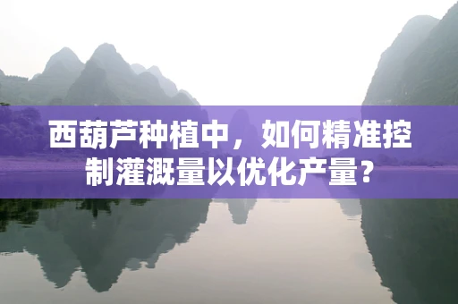 西葫芦种植中，如何精准控制灌溉量以优化产量？
