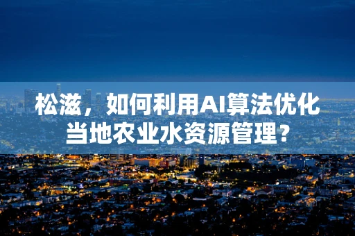 松滋，如何利用AI算法优化当地农业水资源管理？