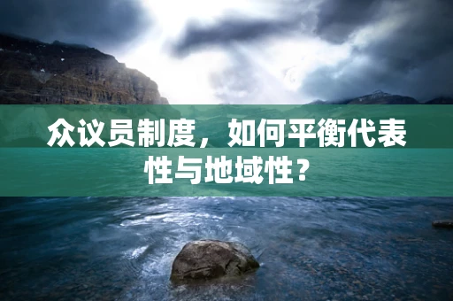 众议员制度，如何平衡代表性与地域性？