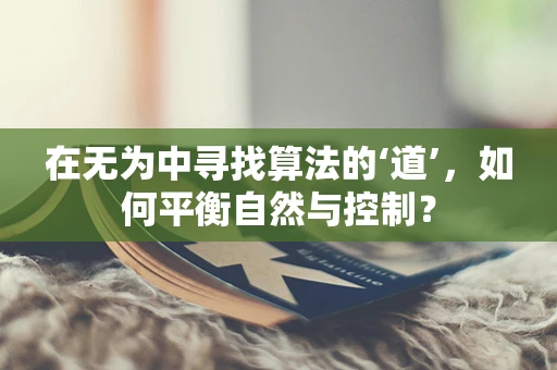 在无为中寻找算法的‘道’，如何平衡自然与控制？