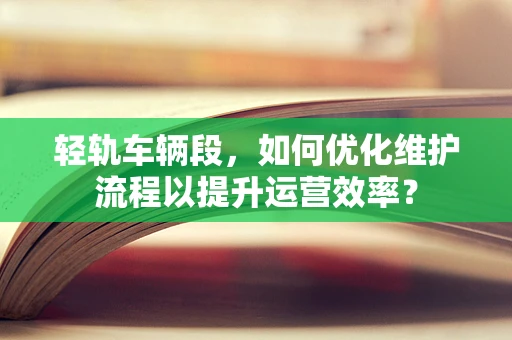 轻轨车辆段，如何优化维护流程以提升运营效率？