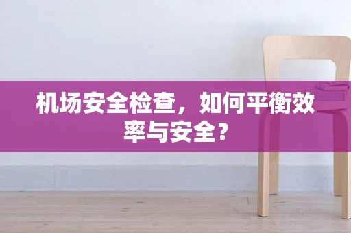 机场安全检查，如何平衡效率与安全？